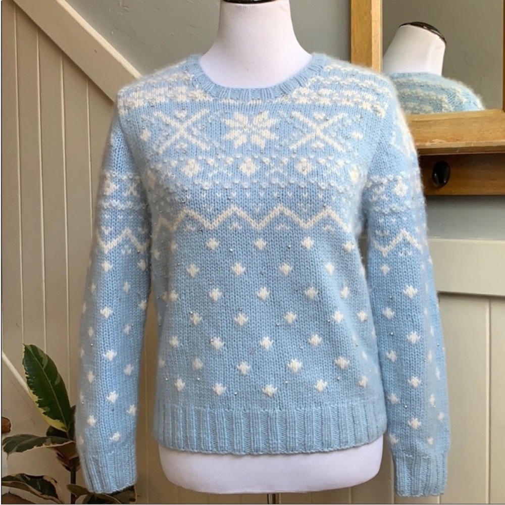 EUC Ralph Lauren Black Label Cashmere Blend Fair Isle Slim Fit Crewneck Sweater - Picture 15 of 15